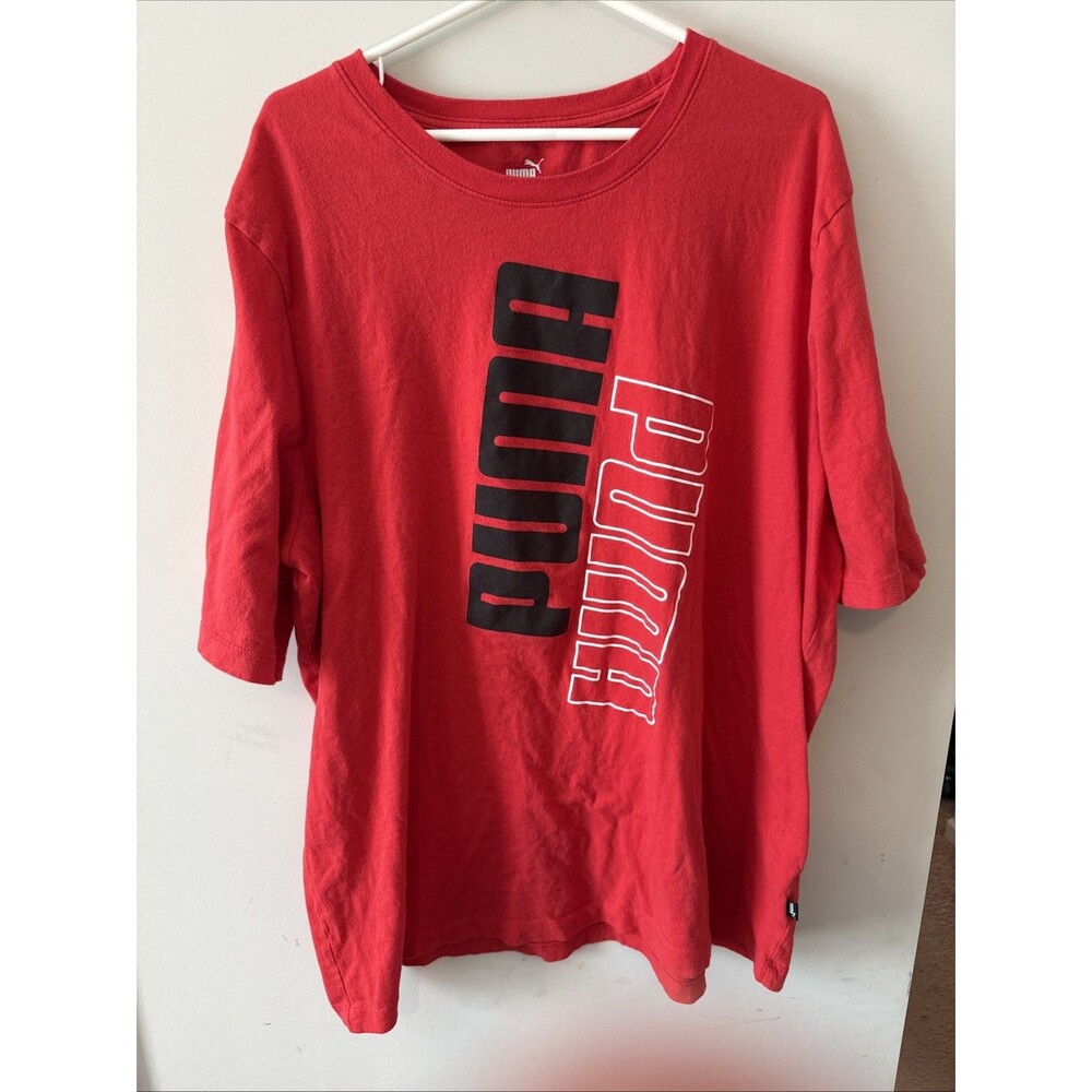 Puma Logo Street wear Fashion T Shirt Size 3XLT Red Black White